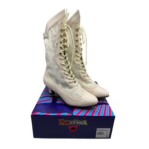 Funtasma Women's Cream Lace Victorian Steampunk Boots Size 7